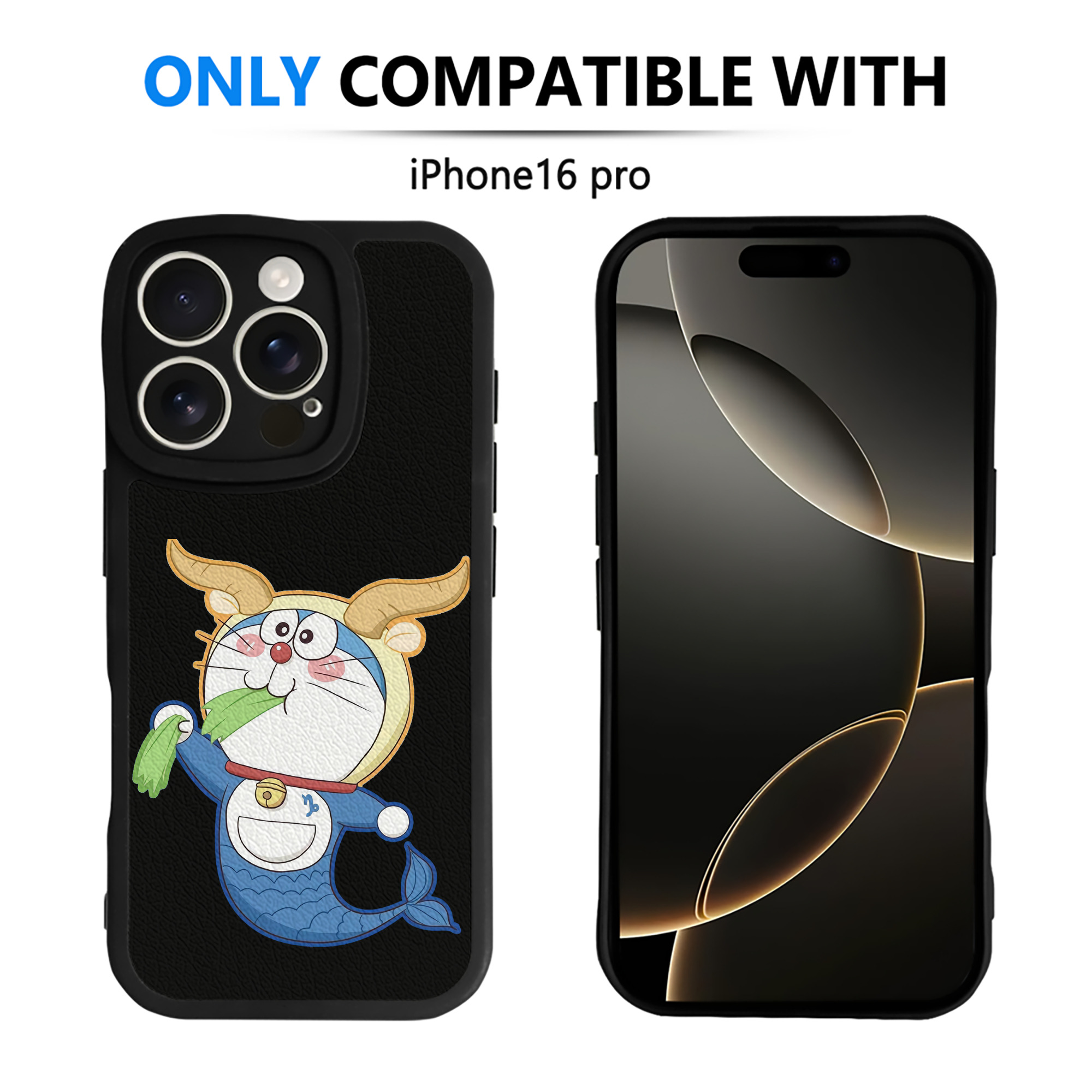 （画像用） ドラえもん Doraemon 【iPhone 16シリーズ対応】シリコンスマホケース（レザー調） 材質：シリコン
